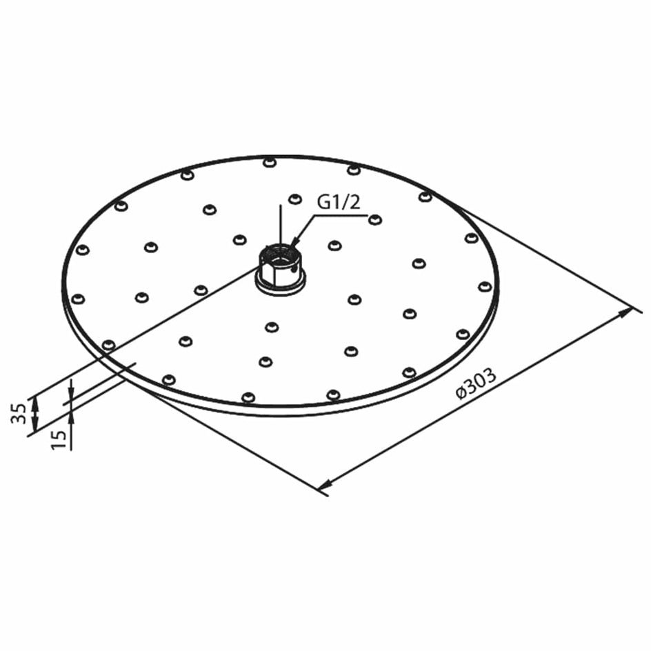 Damixa Eliza Takdusjhode Ø300mm Krom Damixa Dusjtilbehør KO-7666100