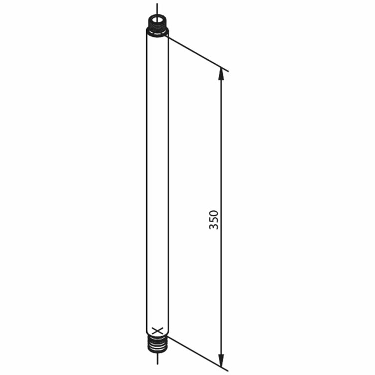 Damixa Forlengerstang for takdusj 350mm, krom