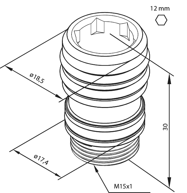 Damixa Nippel for kapping av dusjstang ALLE MODELLER Damixa Tilbehør blandebatteri KO-4849400