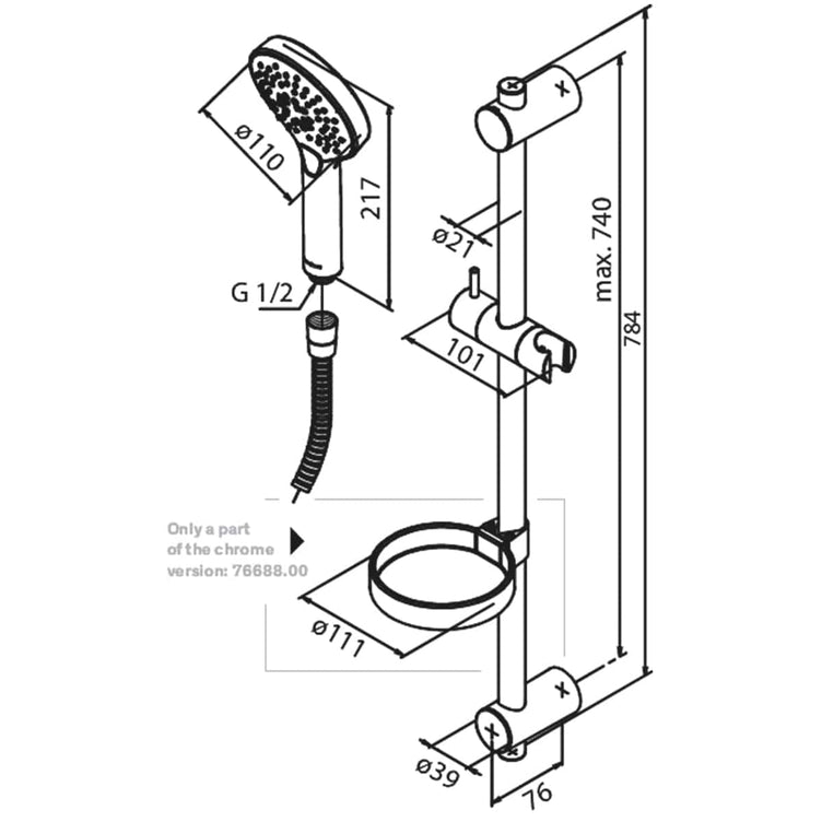 Damixa Silhouet Flex Dusjsett sparedusj