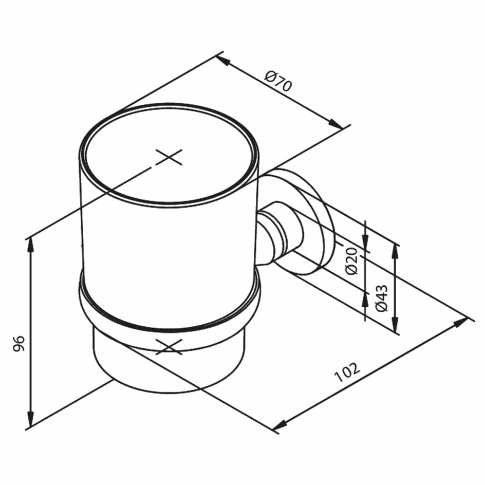 Damixa Tannglass m/holder Krom Krom Damixa Tannbørsteholder KO-4830800