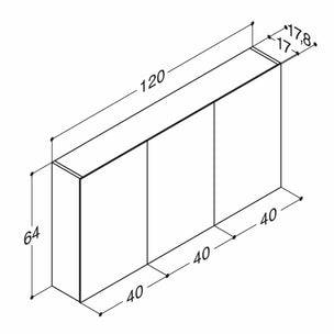 Dansani Mido+ Select Speilskap 3 dører uten lamper