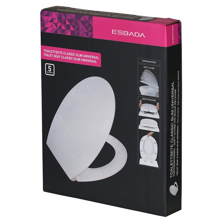 Esbada Classic Slim toalettsete hvit - universal