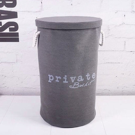 Esbada Laundry skittentøykurv 60L rund grå Lin
