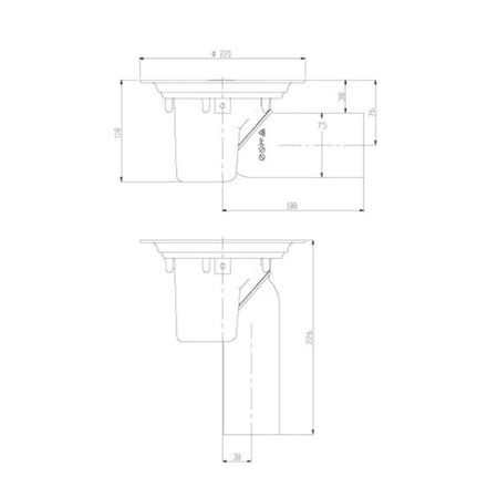 Faluplast Flexisluk 75mm sideutløp