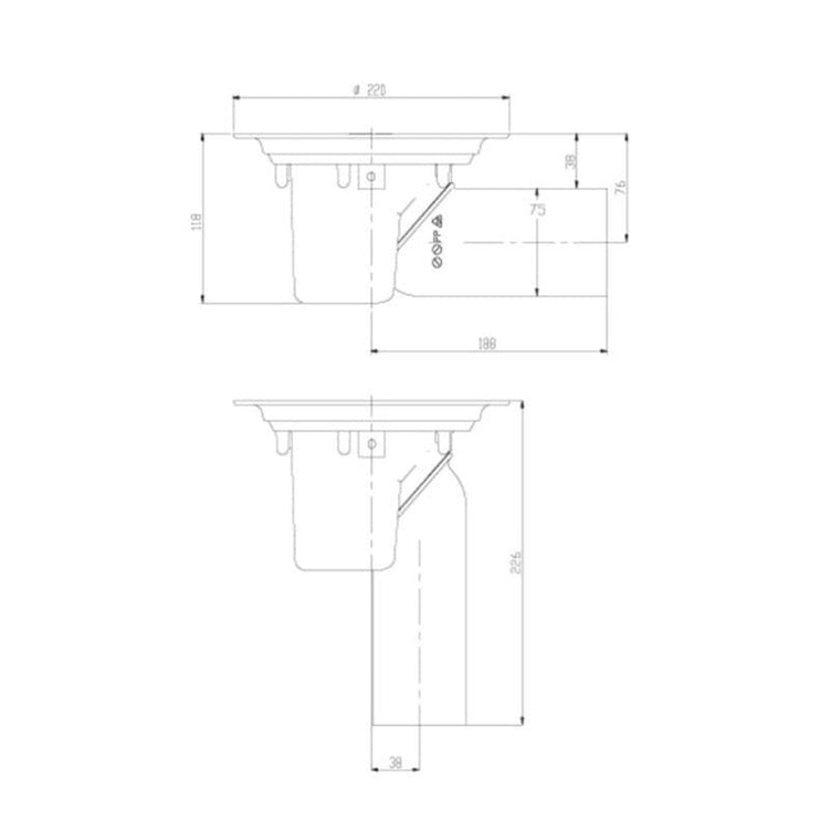 Faluplast Flexisluk 75mm sideutløp