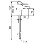 FM Mattsson 9000E II Servantbatteri Krom