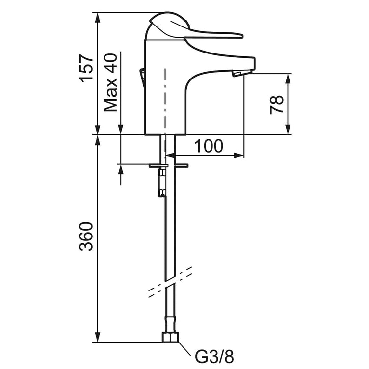 FM Mattsson 9000E II Servantbatteri Krom