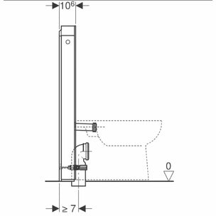 Geberit Monolith for Gulvtoalett 101-114cm
