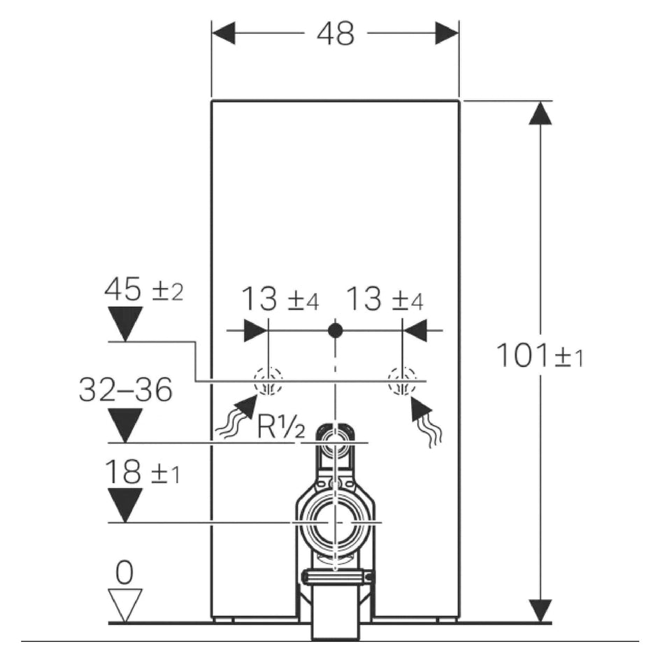 Geberit Monolith for Gulvtoalett 101-114cm Geberit Innbyggingssisterne