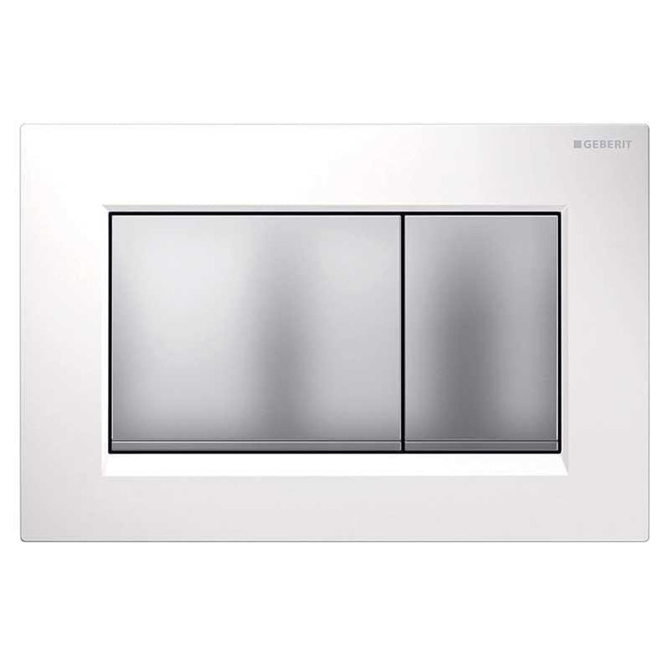 Geberit Sigma 30 Betjeningsplate Hvit / Matt krom Geberit Betjeningsplate og trykknapper GE-6166739