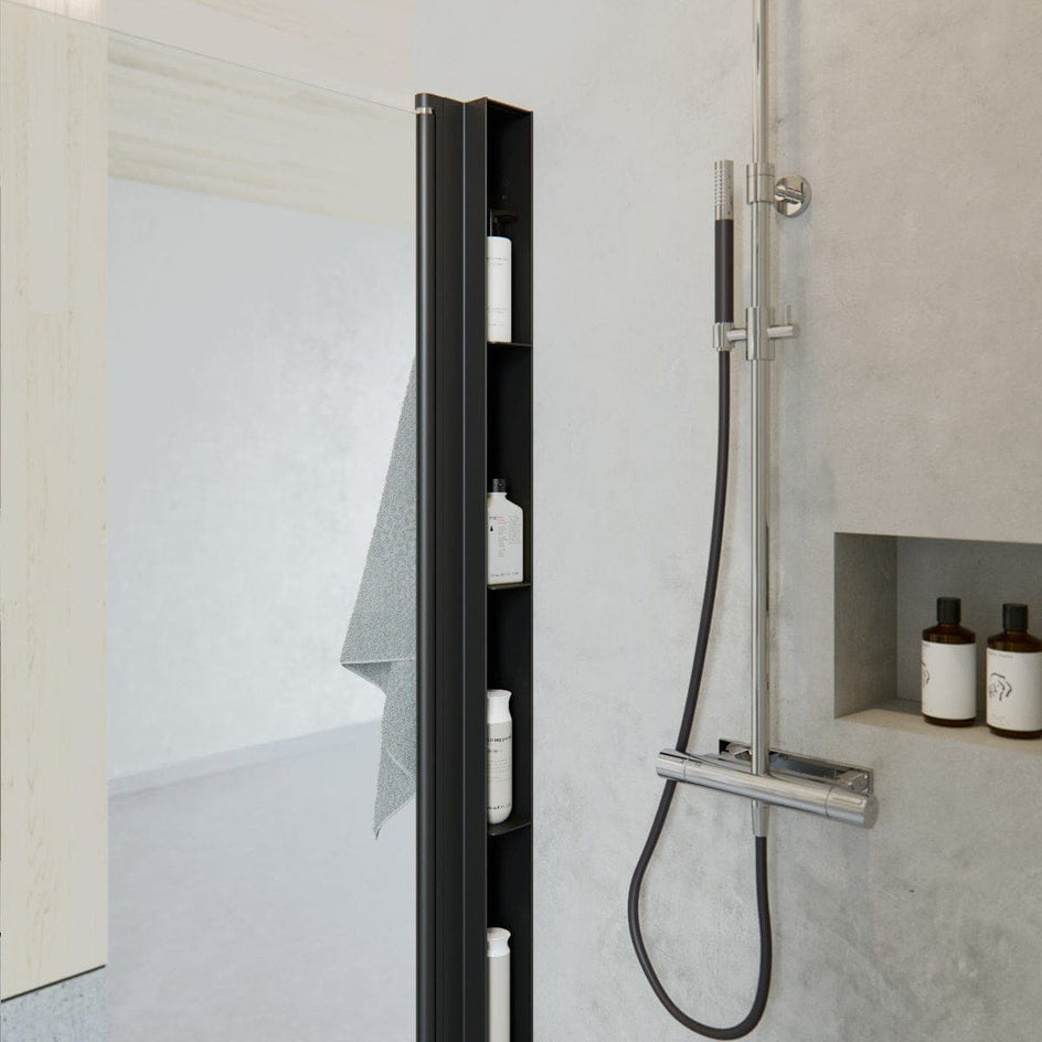 INR PILE Dusjoppbevaring - Blank, Mattbørstet, Hvit/Svart matt INR Iconic Nordic Rooms Dusjhylle