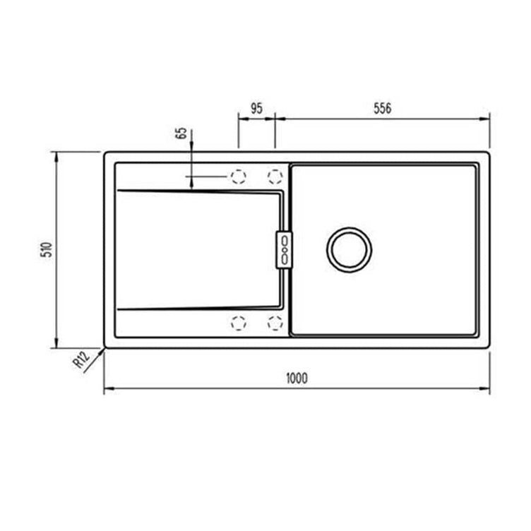 Intra Granite Mono D100 L Kjøkkenvask