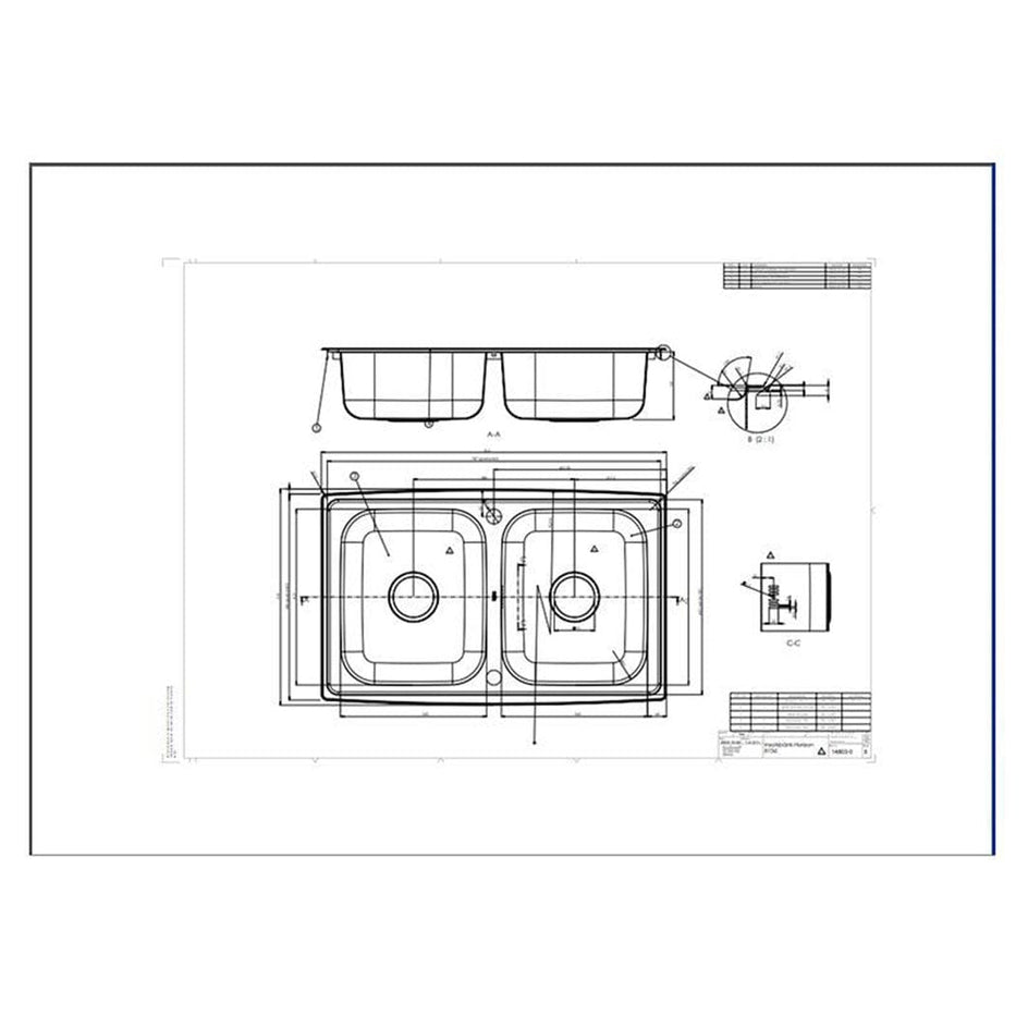 Intra Horizon 815D-02 Kjøkkenvask Plan-/underliming Intra Kjøkkenvask AH-HZ815DF-02