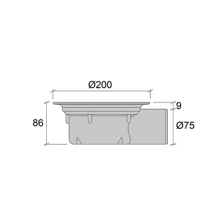 Jafo gulvsluk PS 86 for belegg hull rist