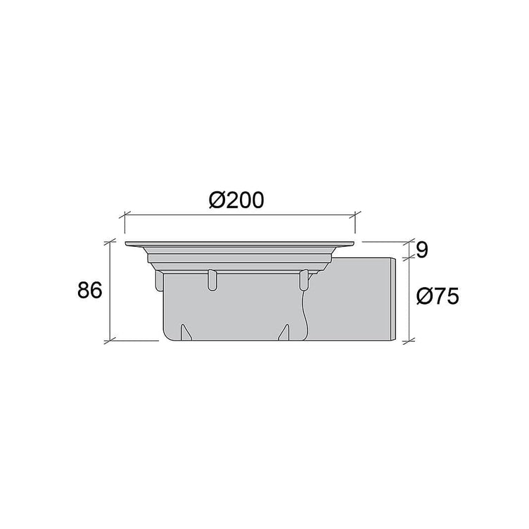 Jafo gulvsluk PS 86 for belegg hull rist
