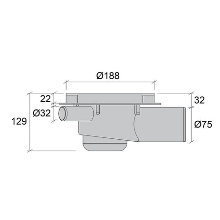 Jafo gulvsluk PS75 XTRA MP overdelspakke