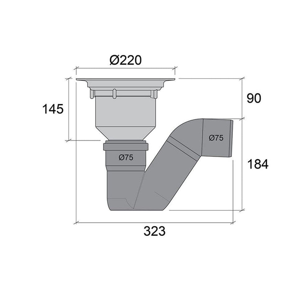 Jafo gulvslulk PVS 75 MP overdelspakke Jafo Gulvsluk AH-3403433