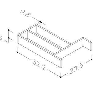 Korsbakken Skuffdeler heltre 205x322x50 mm