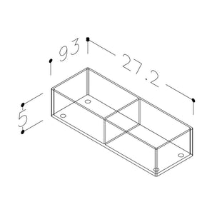 Korsbakken Skuffeinndeler E plexiglass liten 2 rom