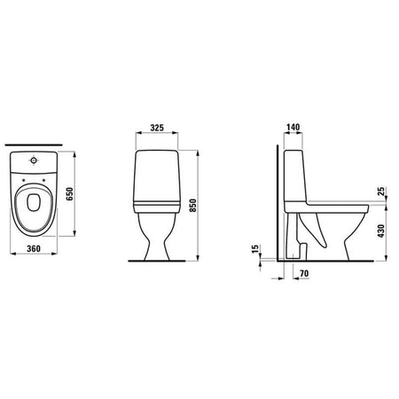 Laufen Kompas 827155 Rimless Toalett åpen S-lås
