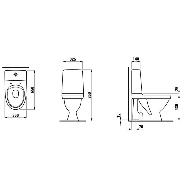 Laufen Kompas 827155 Rimless Toalett åpen S-lås