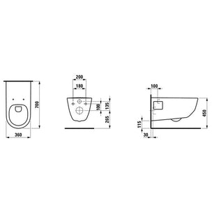 Laufen LIBERTY PRO HC Rimless veggskål uten sete
