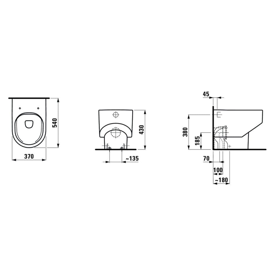 Laufen Sonar BTW Gulvstående Toalett LCC Hvit Laufen Gulvstående toalett LA-H8233414000001
