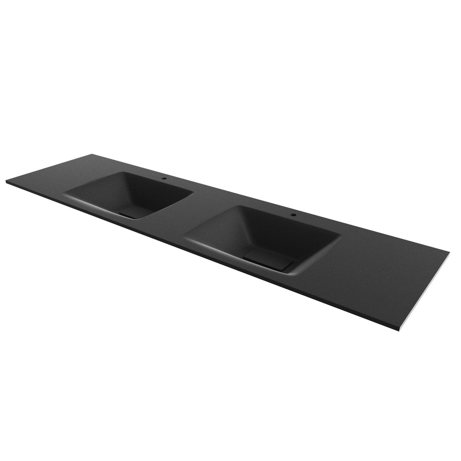Linn Bad Vale Møbelservant Glass Svart matt / 160cm dobbel / Dobbel Linn Bad Møbelservant LB-3516SMD