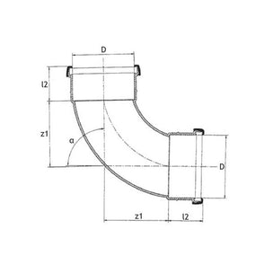 Pipelife Avløpsbend PP med Lang Radius