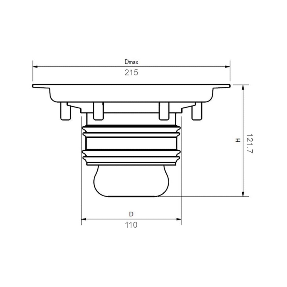 Pipelife Pili2 sluk med jordingspunkt Pipelife Gulvsluk AH-4522029