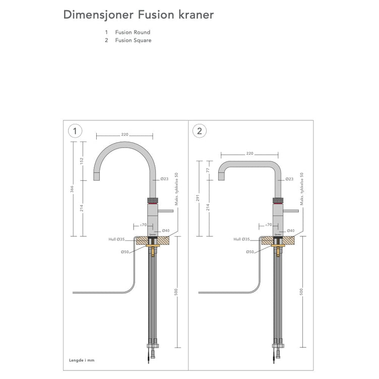 Quooker Fusion Round kjøkkenarmatur