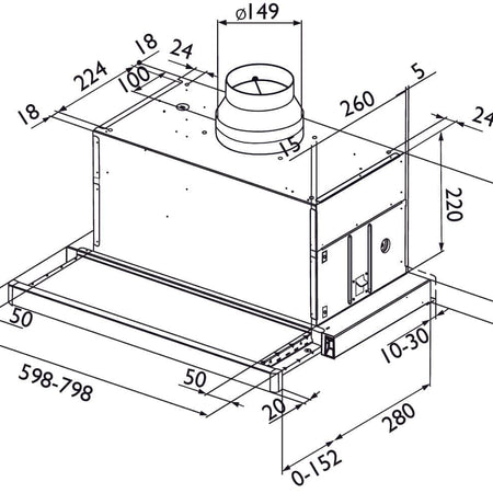 Røroshetta Crystall 1160 Uttrekksventilator 3-i-en
