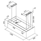 Røroshetta Cube Kjøkkenhette 120cm Hvit