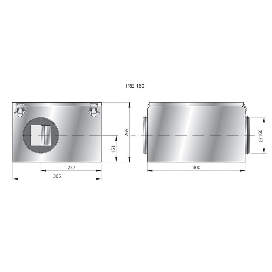 Røroshetta IRE160C1 Ekstern Motor RørosHetta Avtrekksvifte RO-8169