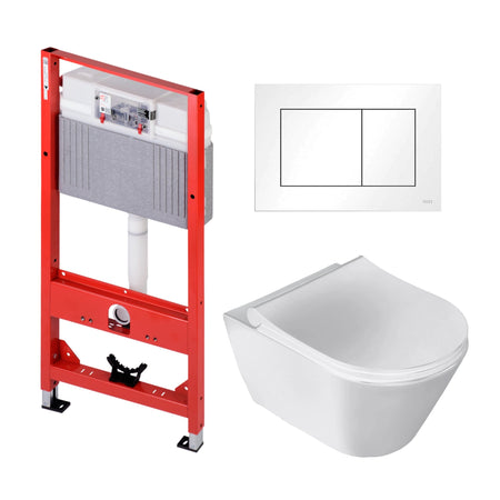 Sanipro Aquaform Toalettpakke veggskål, soft-close sete og TECE sisterne
