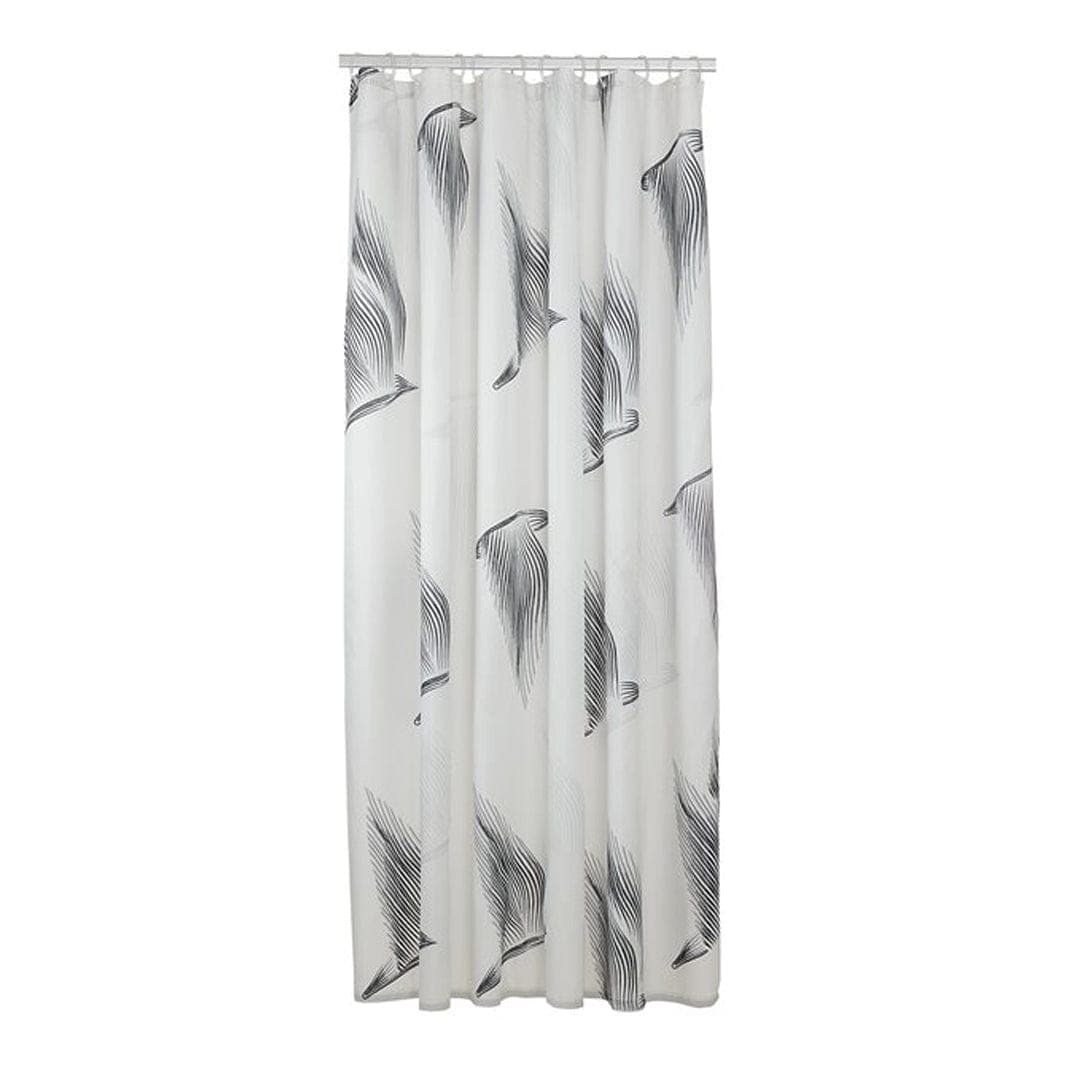 Sealskin Birds dusjforheng 180x200 sort-hvit Svart Sealskin Dusjforheng CO-V800141