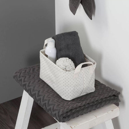 Sealskin Dots rektangulær kurv 21x17 ecru