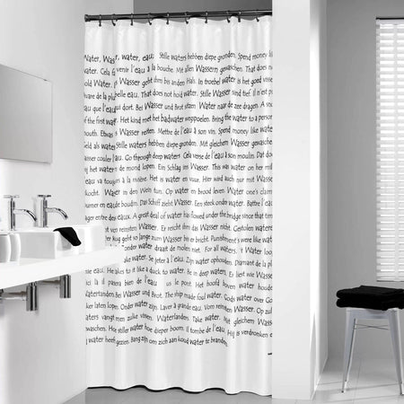 OUTLET: Sealskin Sayings Dusjforheng svart dekor