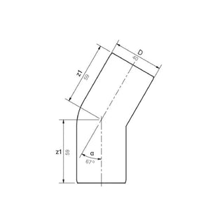 Smartline 40mm Bend PP 67° spissender krom