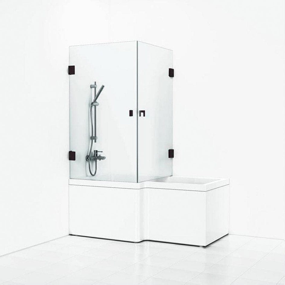 Svedbergs 180° Dusjhjørne for Badekar Svart matt / Klart glass Svedbergs Badekarvegg SV-688788_4