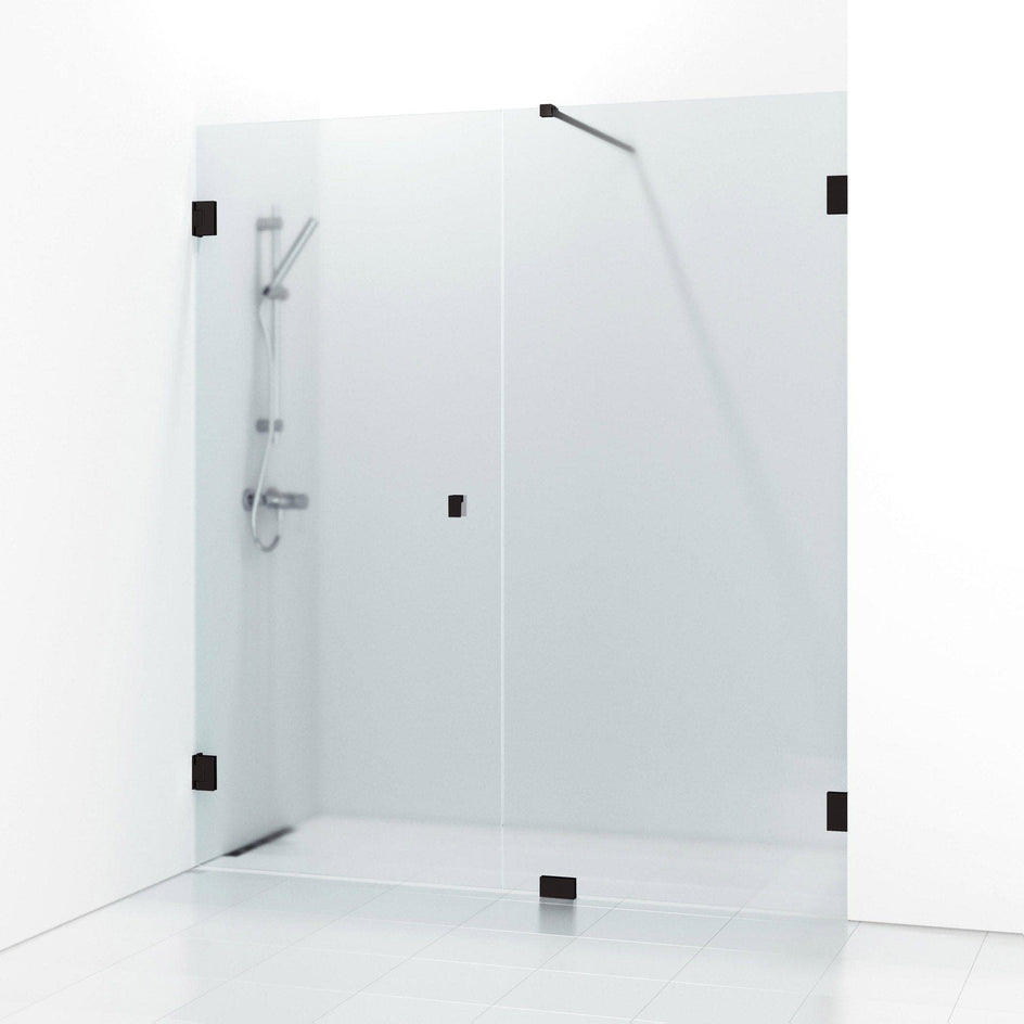 Svedbergs 180° Dusjnisje Kombi (vegg+dør) 156,5cm / Svart matt / Krystall frostet glass Svedbergs Dusjnisje SV-686416