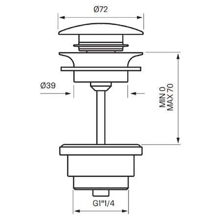 Tapwell 68400 Åpen Bunnventil Servant
