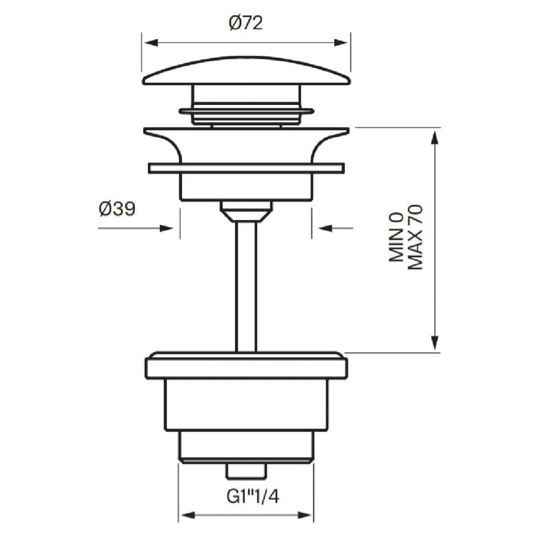 Tapwell 68400 Åpen Bunnventil Servant