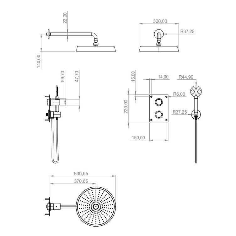 Tapwell ARM7268 ED2 Takdusj Innbygging