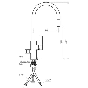 Tapwell ARM885 Kjøkkenarmatur Uttrekk+Avstengning