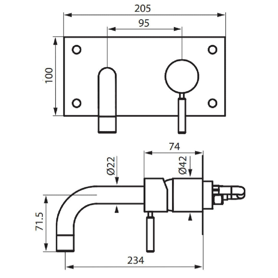 Tapwell BOX008 Servantbatteri Innbygging Tapwell Blandebatteri innbygging