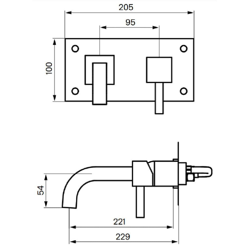 Tapwell BOX008 Square Servantbatteri Innbygging Tapwell Blandebatteri innbygging