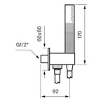 Tapwell BOX300/300 Square Hånddusj Innbygging