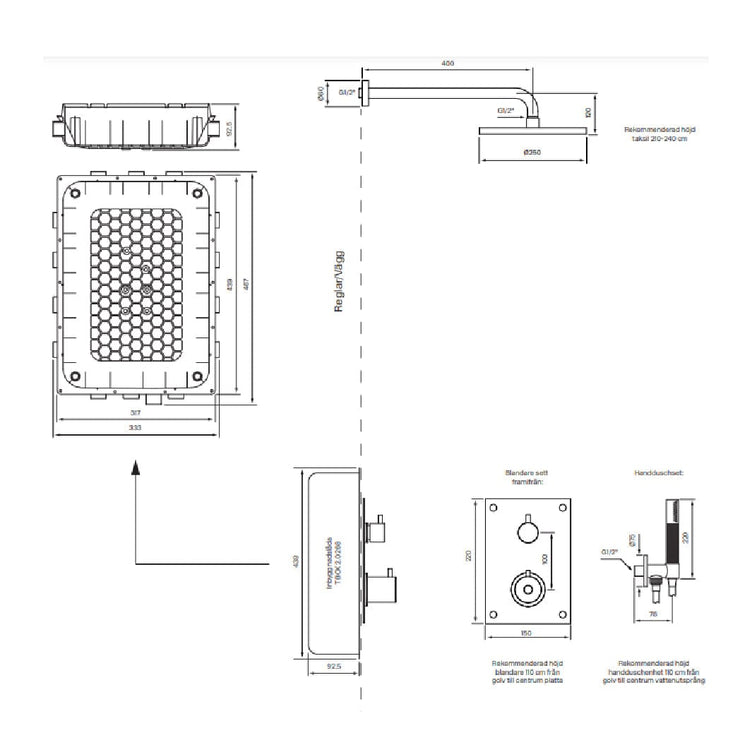 Tapwell BOX7268 ED2 Takdusj Innbygging